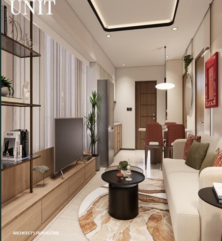One-bedroom unit living area